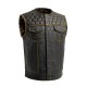 Men's Club Style Leather Vest - Gold