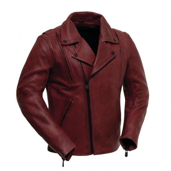 Stylish snakeskin effect zip-up leather jacket