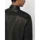 Front press-stud fastening leather jacket