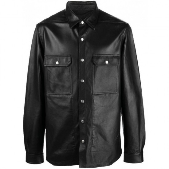 leather shirt jacket