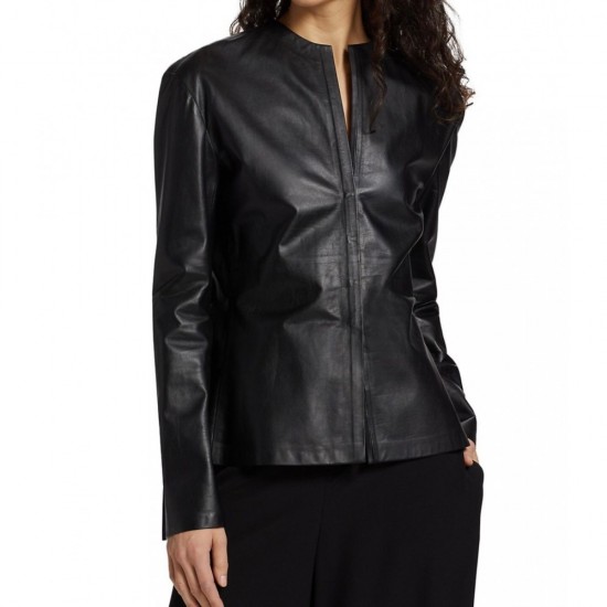 buffalo black Leather biker Jacket