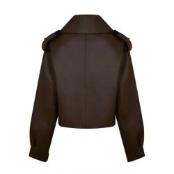 Balloon-Sleeve Leather Jacket