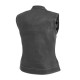 Black Women's Motorcycle Leather Vest